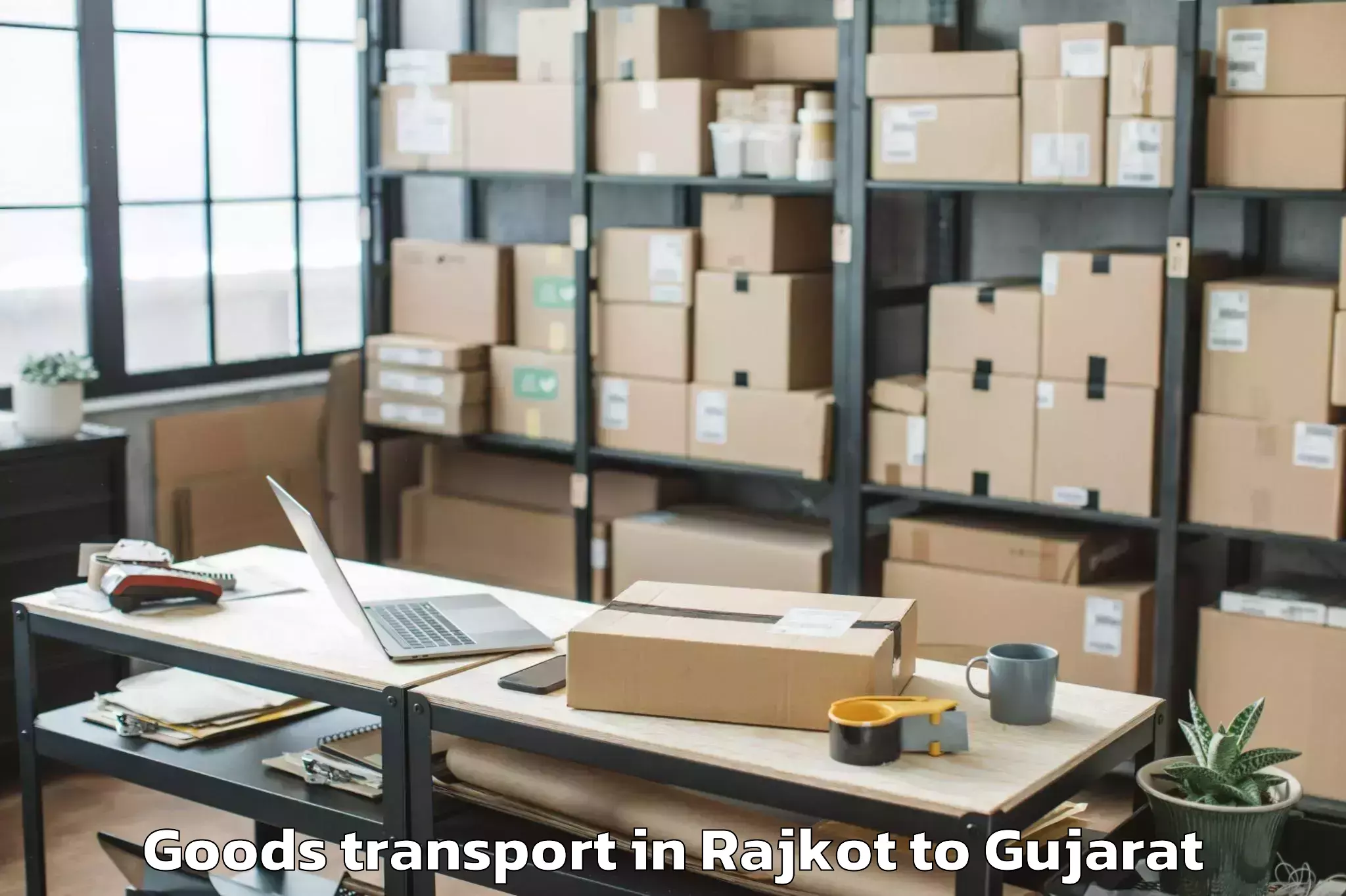 Reliable Rajkot to Kadi Sarva Vishwavidyalaya Gan Goods Transport